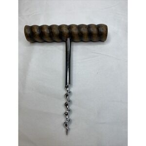 Vintage Corkscrews Wood Metal Brush for Wine Bottle Opener